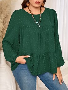 EMERY ROSE Blusas de Tamanho Grande - Verde escuro - Ver 4