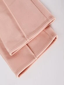 SHEIN Casuvi Kids 青少年女孩 1件字母圖案插肩袖套頭衫 & 1件運動長褲 - 珊瑚粉 - 查看 4