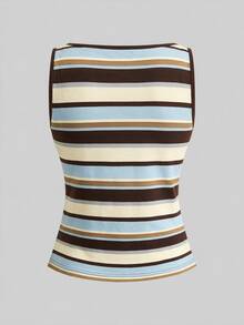 Lavishia Block Striped Tank Top & Shorts - Multicolor - View 4