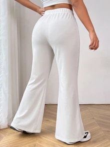 SHEIN EZwear 大碼西裝褲 - 白色 - 查看 2