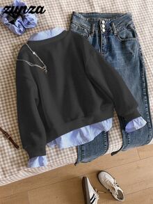 Tween Girls Sweatshirts - Black - View 2