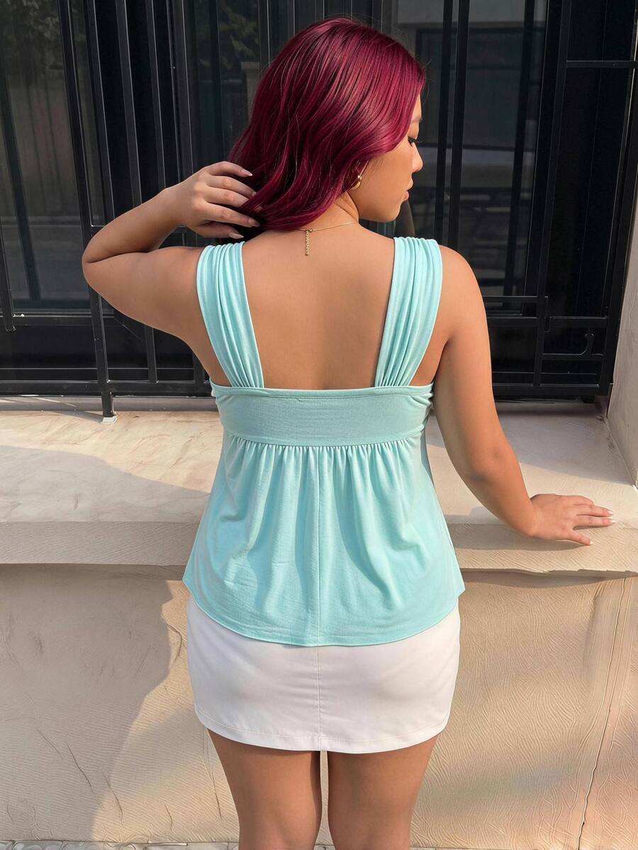Plus Size Women Tops - Green - View 1