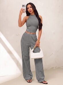 SHEIN PETITE 女士兩件套 - 黑與白 - 查看 4