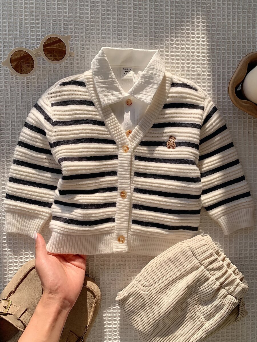 SHEIN Baby Boys Autumn Cardigans - Multicolor - View 1