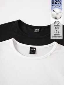 SHEIN BASICS 女士連體衣 - 黑與白 - 查看 7