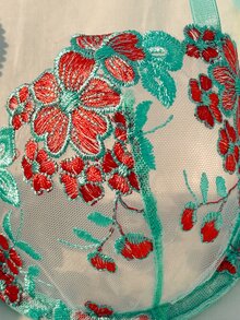 SHEIN 女款天藍色刺繡綁帶內衣套裝 2件組 - 薄荷綠 - 查看 6
