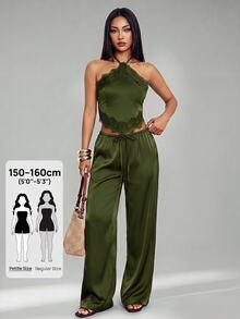 SHEIN PETITE 女士兩件套 - 軍綠色 - 查看 5