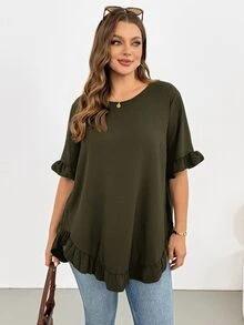 Shapeblank Blusas Extra Grandes - Verde militar - Ver 3