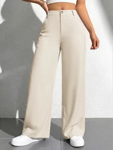 SHEIN PETITE Women Pants - Apricot - View 4