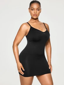 SHAPORA Women's Comfortable Skin-Friendly Plus Size Shaping Dress - Black - View 5