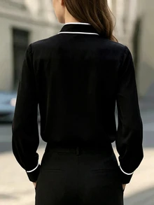 Balvessa Fall Clothes FOR WomenWomen Blouses & Shirts - Black and White - View 2