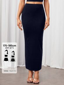 SHEIN Tall 女士半身裙 - 藏蓝色 - 查看 1
