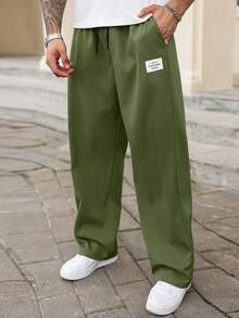 Manfinity Homme Pantalones de talla grande para hombre - Verde militar - Ver 1