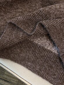 GlowEve CURVE Women's Autumn New Single Piece Round Neck Jacquard Pattern Coffee Brown Regular Fit Everyday Versatile Fashion Commute Knit Pullover Long Sleeve Plus Size Sweater - Coffee Brown - View 12