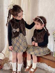 SHEIN Young Girls Dresses - Black - View 1