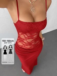 SHEIN PETITE 女式長裙 - 紅色 - 查看 8