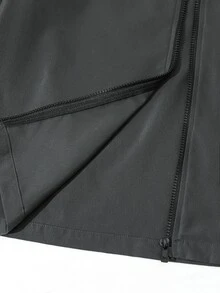 SHEIN 青少年男孩對比色膠帶拉鍊連帽外套與長褲套裝 - 灰色 - 查看 7