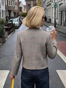 Struktiv Houndstooth Print Button Front Jacket - Multicolor - View 2