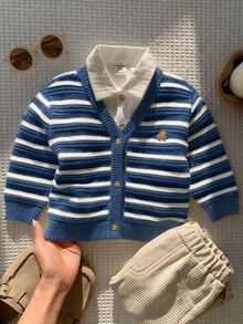 SHEIN Baby Boys Autumn Cardigans - Multicolor - View 1