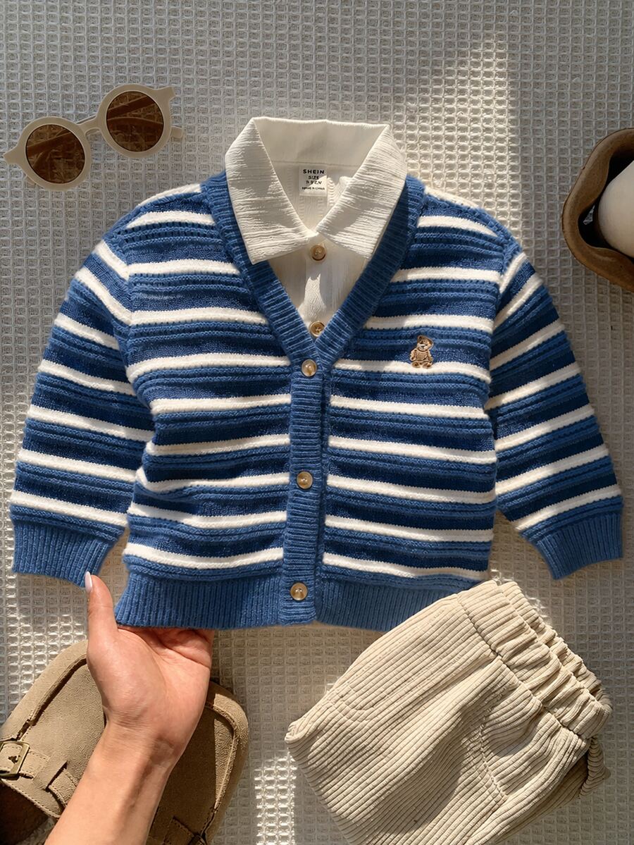 SHEIN Baby Boys Autumn Cardigans - Multicolor - View 1