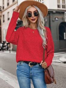 SHEIN 女士毛衣 - 紅色 - 查看 6