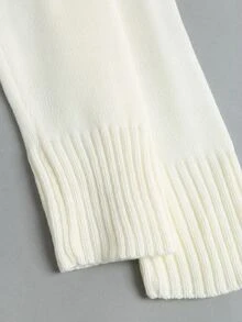 Sweetra Cable Knit Hooded Sweater - White - View 4