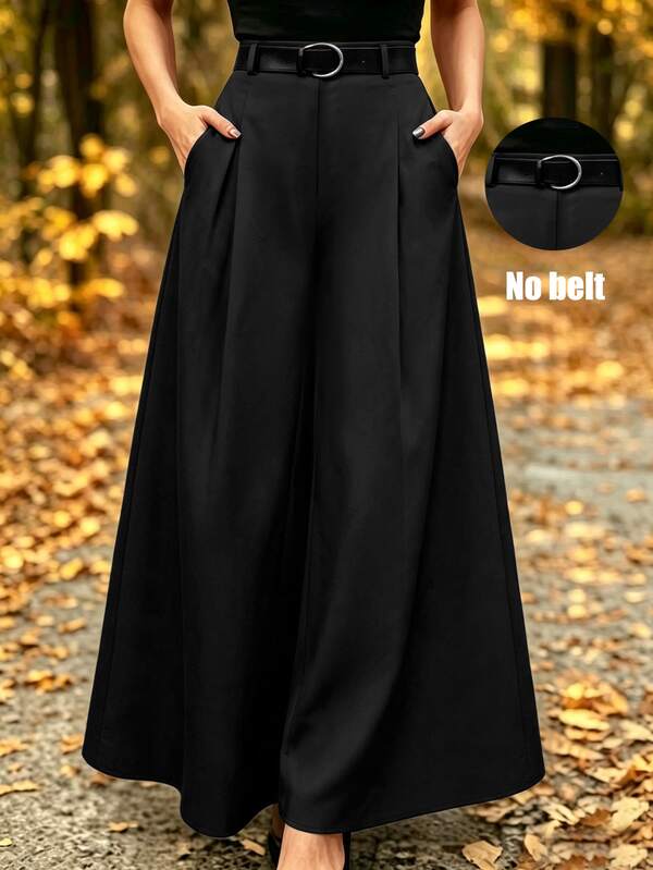 Balvessa High Waist Wide Leg Suit Pants Without Belt