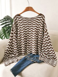CosyJoli Áo len Plus Size - màu nâu - Xem 2