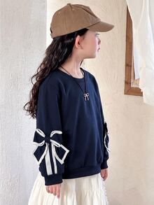 SHEIN Young Girls Sweatshirts - Blue - View 3