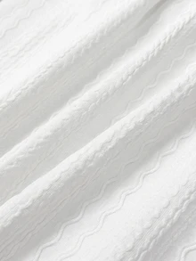 Medorina 對比色蕾絲燈籠袖上衣 - 白色 - 查看 4