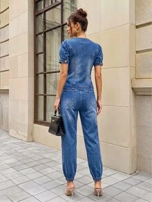 Selenza Women's Casual Versatile Tapered Leg Denim Jeans With Pockets - Blue - View 2