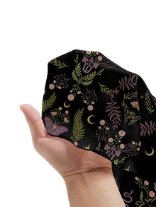 ROMWE Goth Floral Print Cami Dress - Black - View 5