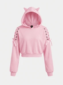 SHEIN Girlism Tween Girls Autumn Sweatshirts Kids - Pink - View 1