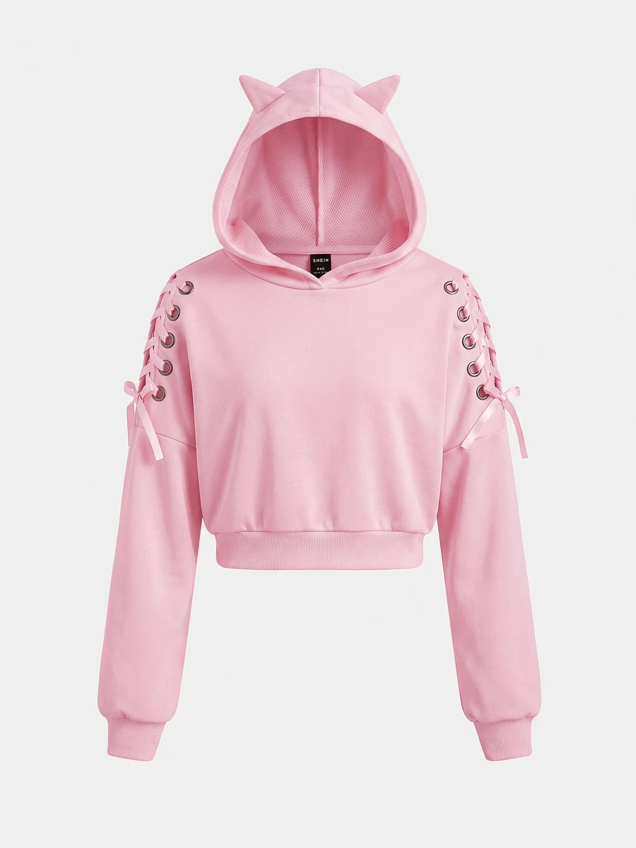 SHEIN Girlism Tween Girls Autumn Sweatshirts Kids - Pink - View 1
