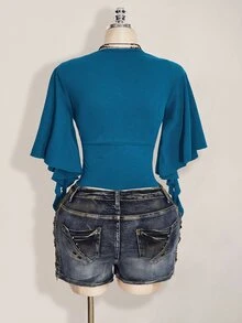 SHEIN ICON Camisetas de Tallas grandes - Neblina azul - Ver 2