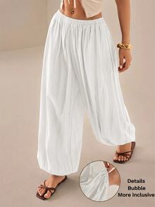 SHEIN PETITE Women Pants - White - View 5