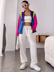 SHEIN EZwear 女式輕質夾克 - 寶藍色 - 查看 4