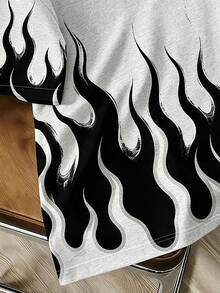 Daypath Men Summer Short Sleeve Star Fire Print Tee - Grey - View 4