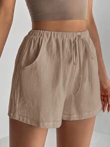 SHEIN Tall Women Shorts - Camel - View 10