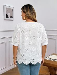 Comfylo Plus Size Blouses - White - View 2