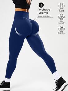 SHEIN Velisys 2件裝寬腰帶運動緊身褲 - 彩色 - 查看 5