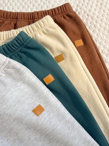 SHEIN 小男孩 1件裝 拼接細節保暖內裡連帽衛衣 - 彩色 - 查看 4