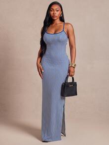 Radiana Vestidos Tallas Grandes - Azul y blanco - Ver 1