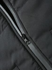 Manfinity Homme Men Solid Thermal Hooded Longline Padded Coat - Black - View 7