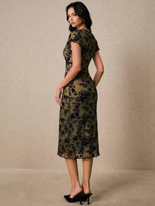 Poéselle Women Midi Dresses - Army Green - View 2
