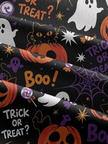 ROMWE Goth Halloween Print Cami Dress - Black - View 4