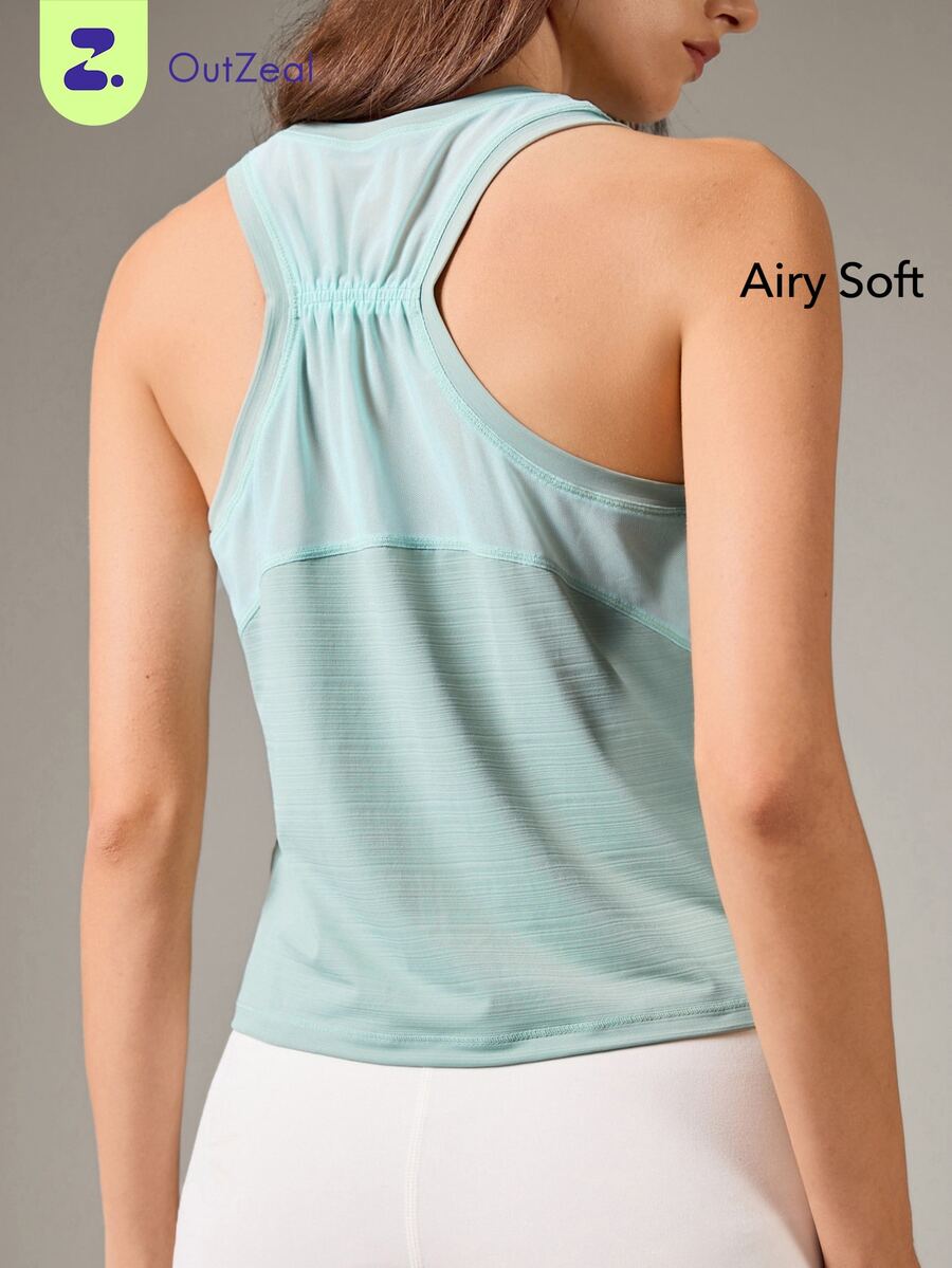 OutZeal Women Outdoor Tank Hiking Camping Cooling Back Breathable Mesh Athletic Top - light green - View 1