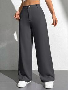 SHEIN PETITE Women Pants - Dark Grey - View 5