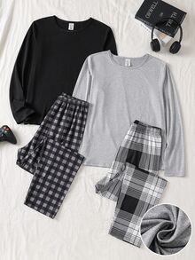 4PCS Teen Boys Pajamas - Multicolor - View 1