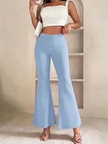 SHEIN PETITE Women Pants - Baby Blue - View 4